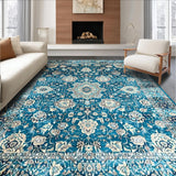Rustic Distressed Floral Tapestry(Blue)