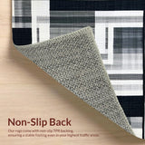 Ultra Soft Area Rug, Non Slip, Stain Resistant, Washable Area Rugs for Living Room, Bedroom, Dynamic Stripe Pattern Rug for Versatile Spaces(Black)