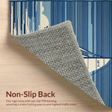 Ultra Soft Area Rug, Non Slip, Stain Resistant, Washable Area Rugs for Living Room, Bedroom, Serene Nautical Color Palette(Blue)
