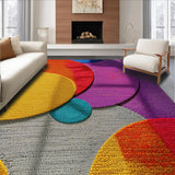 Ultra Soft Area Rug, Non Slip, Stain Resistant, Washable Area Rugs for Living Room, Bedroom, Trendy Round Playroom Carpet for Kids(Red)