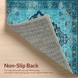 Ultra Soft Area Rug, Non Slip, Stain Resistant, Washable Area Rugs for Living Room, Bedroom, Rustic Ocean-Inspired Motif(Blue)