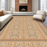 Ultra Soft Area Rug, Non Slip, Stain Resistant, Washable Area Rugs for Living Room, Bedroom, Abstract Leopard Print Area with Elegant and Natural Tones(Orange)