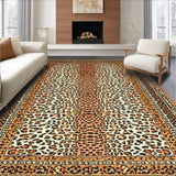 Ultra Soft Area Rug, Non Slip, Stain Resistant, Washable Area Rugs for Living Room, Bedroom, Artistic Rustic Animal Print Concept(Orange)