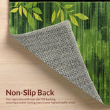 Ultra Soft Area Rug, Non Slip, Stain Resistant, Washable Area Rugs for Living Room, Bedroom, Cottagecore Leafy Nature Motif(Green)