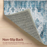 Ultra Soft Area Rug, Non Slip, Stain Resistant, Washable Area Rugs for Living Room, Bedroom, Luxurious Light Blue Organic Pattern(Blue)