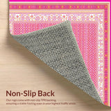 Ultra Soft Area Rug, Non Slip, Stain Resistant, Washable Area Rugs for Living Room, Bedroom, Minimalist Cream and Pink Harmony(Pink)