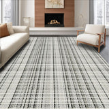 Ultra Soft Area Rug, Non Slip, Stain Resistant, Washable Area Rugs for Living Room, Bedroom, Black and White Striped Carpet, Geometric Pattern(Gray)