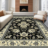 Ultra Soft Area Rug, Non Slip, Stain Resistant, Washable Area Rugs for Living Room, Bedroom, Artistic Black and Cream Fusion(Black)