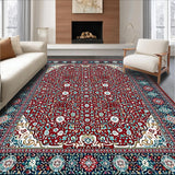 Ultra Soft Area Rug, Non Slip, Stain Resistant, Washable Area Rugs for Living Room, Bedroom, Sophisticated Diamond Lattice Style(Red)