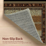 Ultra Soft Area Rug, Non Slip, Stain Resistant, Washable Area Rugs for Living Room, Bedroom, Sophisticated Leopard Skin Design(Brown)
