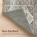 Ultra Soft Area Rug, Non Slip, Stain Resistant, Washable Area Rugs for Living Room, Bedroom, Traditional Vintage Damask Pattern(Gray)