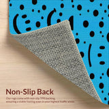 Ultra Soft Area Rug, Non Slip, Stain Resistant, Washable Area Rugs for Living Room, Bedroom, Unique Playful Pop Design(Blue)