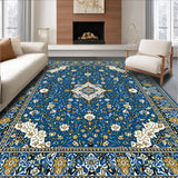 Ultra Soft Area Rug, Non Slip, Stain Resistant, Washable Area Rugs for Living Room, Bedroom, Vibrant Geometric Cultural Aesthetic(Blue)