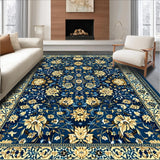 Ultra Soft Area Rug, Non Slip, Stain Resistant, Washable Area Rugs for Living Room, Bedroom, Boho Abstract Floral(Blue)