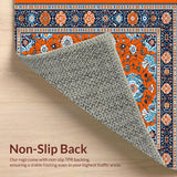 Ultra Soft Area Rug, Non Slip, Stain Resistant, Washable Area Rugs for Living Room, Bedroom, Vibrant Geometric Color Contrast(Orange)