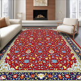 Ultra Soft Area Rug, Non Slip, Stain Resistant, Washable Area Rugs for Living Room, Bedroom, Playful Lattice Pattern with Flair(Red)