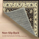 Ultra Soft Area Rug, Non Slip, Stain Resistant, Washable Area Rugs for Living Room, Bedroom, Luxurious Earth Tone Floral Design(Beige)