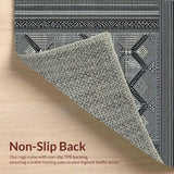 Ultra Soft Area Rug, Non Slip, Stain Resistant, Washable Area Rugs for Living Room, Bedroom, Unique Lattice Style with Contrast(Gray)
