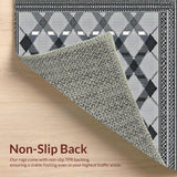 Ultra Soft Area Rug, Non Slip, Stain Resistant, Washable Area Rugs for Living Room, Bedroom, Modern Checkerboard Visual Appeal(Black)