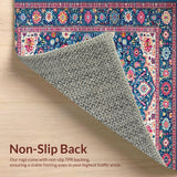 Ultra Soft Area Rug, Non Slip, Stain Resistant, Washable Area Rugs for Living Room, Bedroom, Vibrant Patterned Boho Charm(Blue)