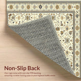 Ultra Soft Area Rug, Non Slip, Stain Resistant, Washable Area Rugs for Living Room, Bedroom, Natural Woven Wicker Cream(Beige)
