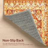 Ultra Soft Area Rug, Non Slip, Stain Resistant, Washable Area Rugs for Living Room, Bedroom, Bohemian Area(Orange)