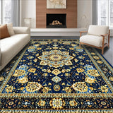 Ultra Soft Area Rug, Non Slip, Stain Resistant, Washable Area Rugs for Living Room, Bedroom, Intricate(Blue)