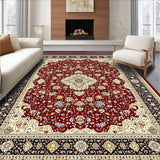 Ultra Soft Area Rug, Non Slip, Stain Resistant, Washable Area Rugs for Living Room, Bedroom, Red Beige Area(Red)