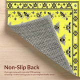 Ultra Soft Area Rug, Non Slip, Stain Resistant, Washable Area Rugs for Living Room, Bedroom, Quirky Garden-Inspired Art Piece(Yellow)