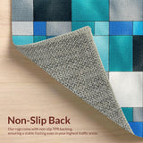Ultra Soft Area Rug, Non Slip, Stain Resistant, Washable Area Rugs for Living Room, Bedroom, Contemporary Colorful Bedroom Non-Slip Rug(Blue)