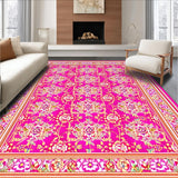 Ultra Soft Area Rug, Non Slip, Stain Resistant, Washable Area Rugs for Living Room, Bedroom, Whimsical Colorful Tiled Pattern(Pink)