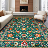 Ultra Soft Area Rug, Non Slip, Stain Resistant, Washable Area Rugs for Living Room, Bedroom, Rustic Green Botanical Inspiration(Green)