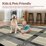 Ultra Soft Area Rug, Non Slip, Stain Resistant, Washable Area Rugs for Living Room, Bedroom, Trendy Abstract Animal Theme(Beige)