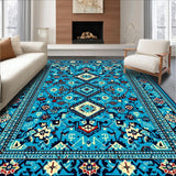 Ultra Soft Area Rug, Non Slip, Stain Resistant, Washable Area Rugs for Living Room, Bedroom, Hand-Tufted Blue Oushak Living Room Wool Rug(Blue)