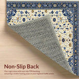 Ultra Soft Area Rug, Non Slip, Stain Resistant, Washable Area Rugs for Living Room, Bedroom, Abstract Floral for(Blue)