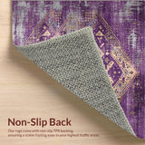 Ultra Soft Area Rug, Non Slip, Stain Resistant, Washable Area Rugs for Living Room, Bedroom, Transitional Luxe Patterned Charm(Purple)
