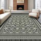 Ultra Soft Area Rug, Non Slip, Stain Resistant, Washable Area Rugs for Living Room, Bedroom, Boho Black and Ivory Meditation Space Rug(Black)