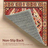 Ultra Soft Area Rug, Non Slip, Stain Resistant, Washable Area Rugs for Living Room, Bedroom, Classic Intricate(Red)