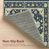 Ultra Soft Area Rug, Non Slip, Stain Resistant, Washable Area Rugs for Living Room, Bedroom, Sky Blue Elegant Patterned Motif(Blue)