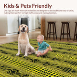 Ultra Soft Area Rug, Non Slip, Stain Resistant, Washable Area Rugs for Living Room, Bedroom, Dynamic Faux Fur Textures(Gold)