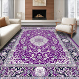 Ultra Soft Area Rug, Non Slip, Stain Resistant, Washable Area Rugs for Living Room, Bedroom, Intricate Classic Medallion Style(Purple)
