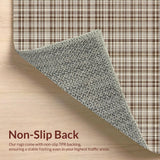 Ultra Soft Area Rug, Non Slip, Stain Resistant, Washable Area Rugs for Living Room, Bedroom, Sophisticated Vintage Checkered Appeal(Brown)