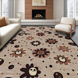Ultra Soft Area Rug, Non Slip, Stain Resistant, Washable Area Rugs for Living Room, Bedroom, Gothic Playful Design Elements(Brown)
