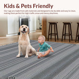 Ultra Soft Area Rug, Non Slip, Stain Resistant, Washable Area Rugs for Living Room, Bedroom, Stylish Reversible Geometric Charm(Gray)