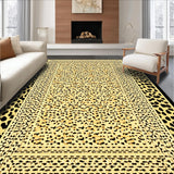 Ultra Soft Area Rug, Non Slip, Stain Resistant, Washable Area Rugs for Living Room, Bedroom, Elegant Earthy Leopard Motif(Beige)