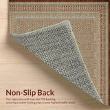 Ultra Soft Area Rug, Non Slip, Stain Resistant, Washable Area Rugs for Living Room, Bedroom, Rustic Lattice Geometric Design(Brown)