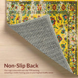 Ultra Soft Area Rug, Non Slip, Stain Resistant, Washable Area Rugs for Living Room, Bedroom, Stylish Warm Color Palette Design(Yellow)