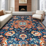 Rustic Blue Tones Abstract Motif(Blue)