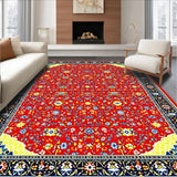 Ultra Soft Area Rug, Non Slip, Stain Resistant, Washable Area Rugs for Living Room, Bedroom, Chic Multicolor Geometric Pattern(Red)