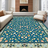 Classic Low Pile Floral Elegance(Blue)